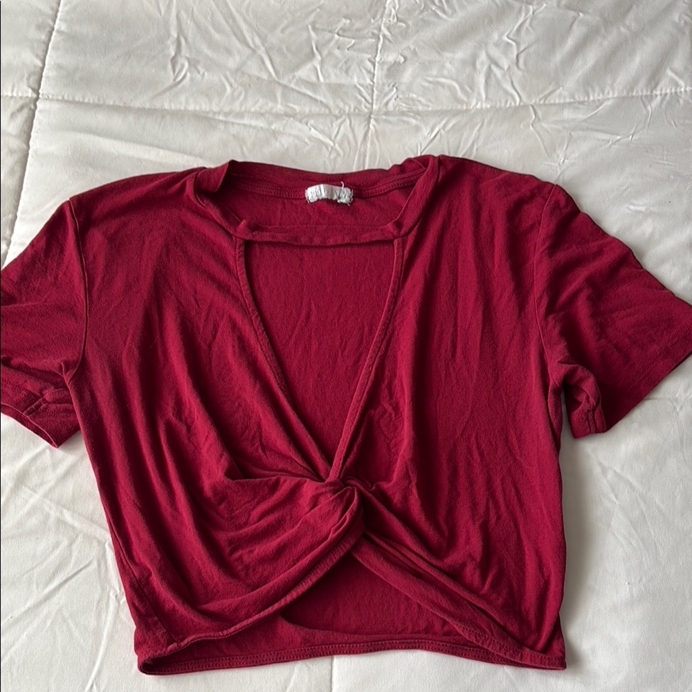 Urban Outfitters Red Cropped Tee